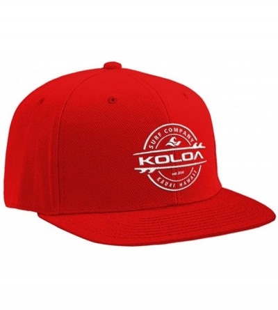 Baseball Caps Snap-Back Hat - Red With White Embroidered Logo - CU12L6A4J0Z $18.89