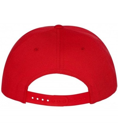 Baseball Caps Snap-Back Hat - Red With White Embroidered Logo - CU12L6A4J0Z $18.89