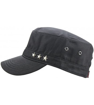 Baseball Caps Mens Cotton Stars Flat Top Military Army Travel Sports Sun Baseball Hat Cap Hats - Black - C118C3T36G5 $7.95