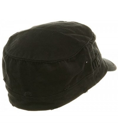 Baseball Caps Washed Cotton Fitted Army Cap-Black W32S33F - CN18G024Z78 $16.33