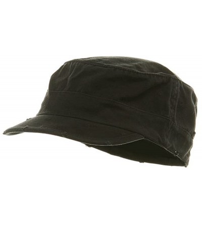 Baseball Caps Washed Cotton Fitted Army Cap-Black W32S33F - CN18G024Z78 $16.33