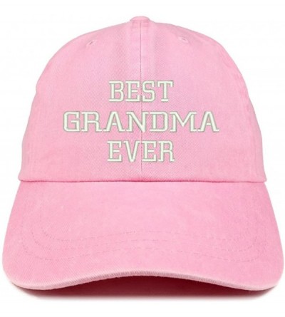 Baseball Caps Best Grandma Ever Embroidered Pigment Dyed Low Profile Cotton Cap - Pink - CS12GPQY875 $35.47