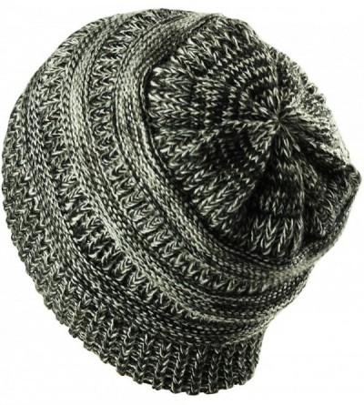 Skullies & Beanies Cable Knit Beanie Slouchy Hats Fleece Lined Cuff Toboggan Crochet Winter Cap Warm Hat Womens Mens - Ma Gre...