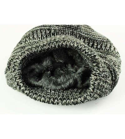Skullies & Beanies Cable Knit Beanie Slouchy Hats Fleece Lined Cuff Toboggan Crochet Winter Cap Warm Hat Womens Mens - Ma Gre...