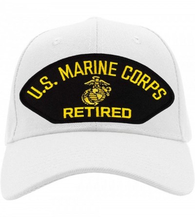 Baseball Caps US Marine Corps Retired Hat/Ballcap Adjustable One Size Fits Most - White - CA18IS39MAZ $19.53