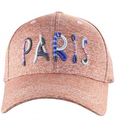 Baseball Caps Women's Paris Rainbow 3D Embroidered Sayings Adjustable Hat - Orange - CW18N905QEH $23.09