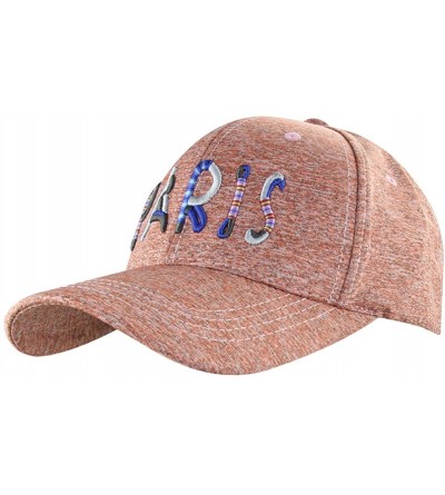 Baseball Caps Women's Paris Rainbow 3D Embroidered Sayings Adjustable Hat - Orange - CW18N905QEH $12.65