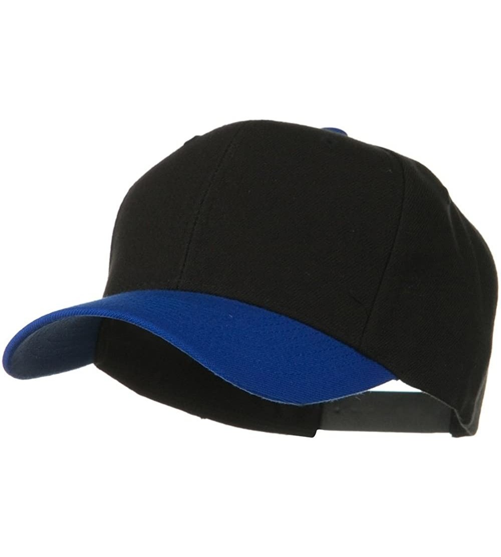 Baseball Caps Two Tone Wool Blend Prostyle Snapback Cap - Royal Black - Black - C611918E7YJ $10.32