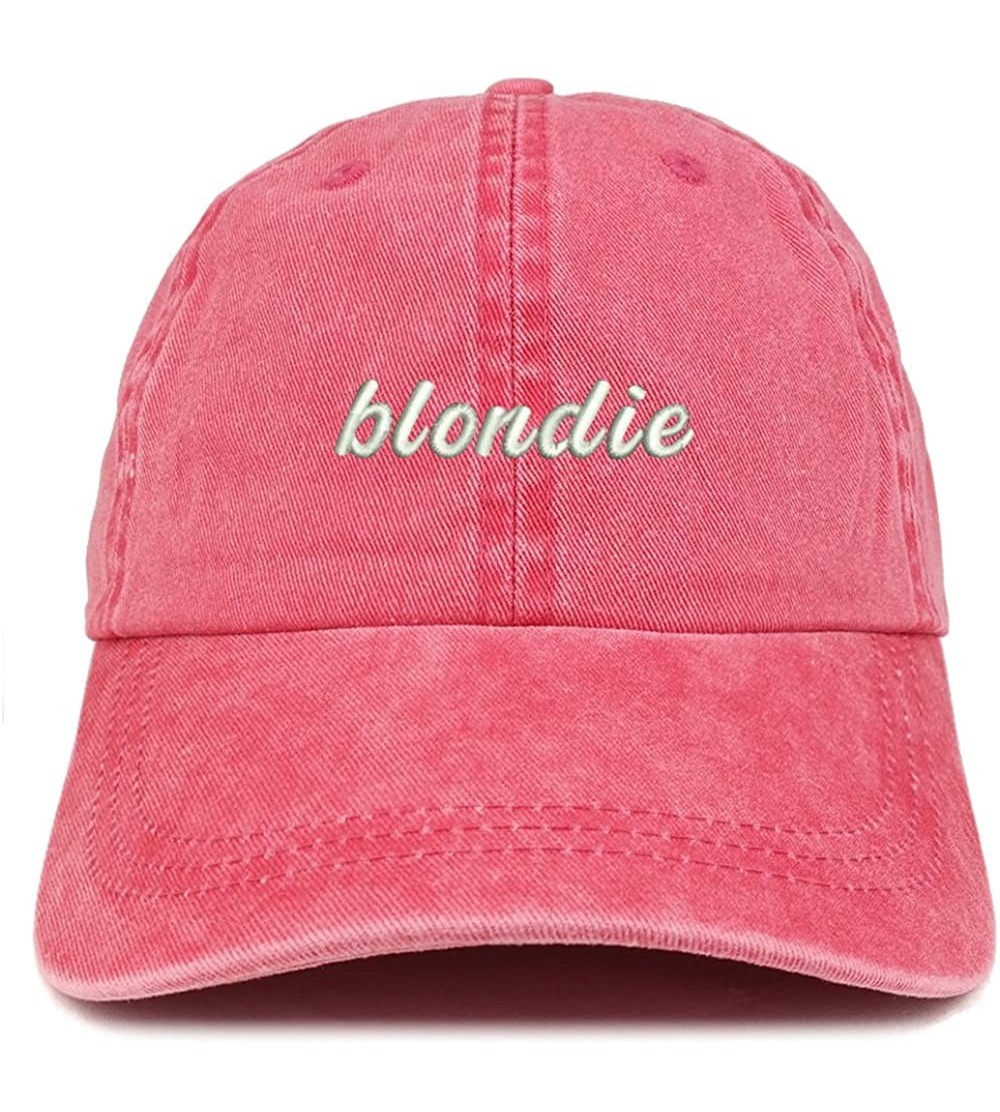 Baseball Caps Blondie Embroidered Washed Cotton Adjustable Cap - Red - C112IFNQPIV $19.32