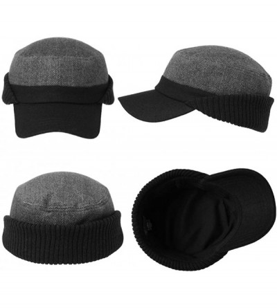 Newsboy Caps Wool/Cotton/Denim Baseball Cap Men Hunting Dad Hats Sports Earflap Unisex - 89078_black - CY186REH0LI $17.72