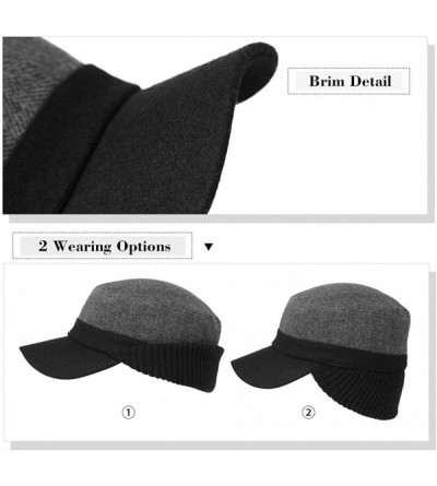 Newsboy Caps Wool/Cotton/Denim Baseball Cap Men Hunting Dad Hats Sports Earflap Unisex - 89078_black - CY186REH0LI $17.72