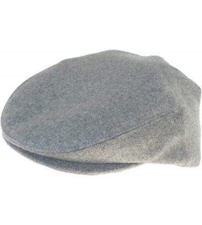 Newsboy Caps Made in USA Herringbone or Solid Ear Flap Ivy Cap Winter Hat 100% Wool - Solid Grey - CV125UC23KT $64.83