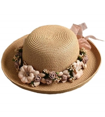 Sun Hats Flower Sun Hat Ladies Beach Hat Fedora Womens Summer Spring Hawaiian Bowknot Straw Hats - Adult White - C918DWGNNXW ...