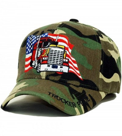 Baseball Caps Trucker Pride Embroidery Hat Father Truck USA Pride Baseball Cap - Green Camo - C3193SKIZO4 $23.68