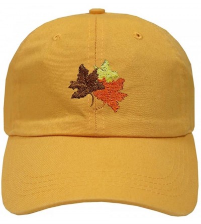 Baseball Caps Fall Leaves Cotton Baseball Dad Caps - Multi Colors - Mango - CE18IZ64DZU $15.35