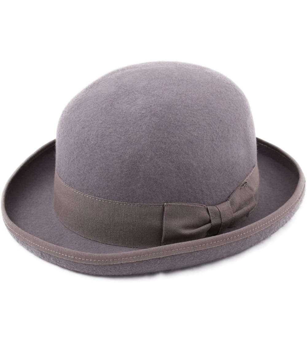 Fedoras Classic Melon Wool Felt Bowler Hat - Gris - CV187N9CKZE $46.55