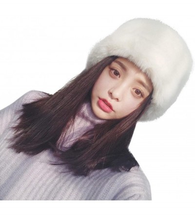 Skullies & Beanies Women Faux Fur Cossack Russian Hat Winter Warm Hats Cap - White - C61886LQSL3 $16.58