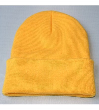 Skullies & Beanies Unisex Slouchy Knitting Beanie Hip Hop Cap Warm Winter Ski Hat - Ellow - CA18ATSZL38 $10.81