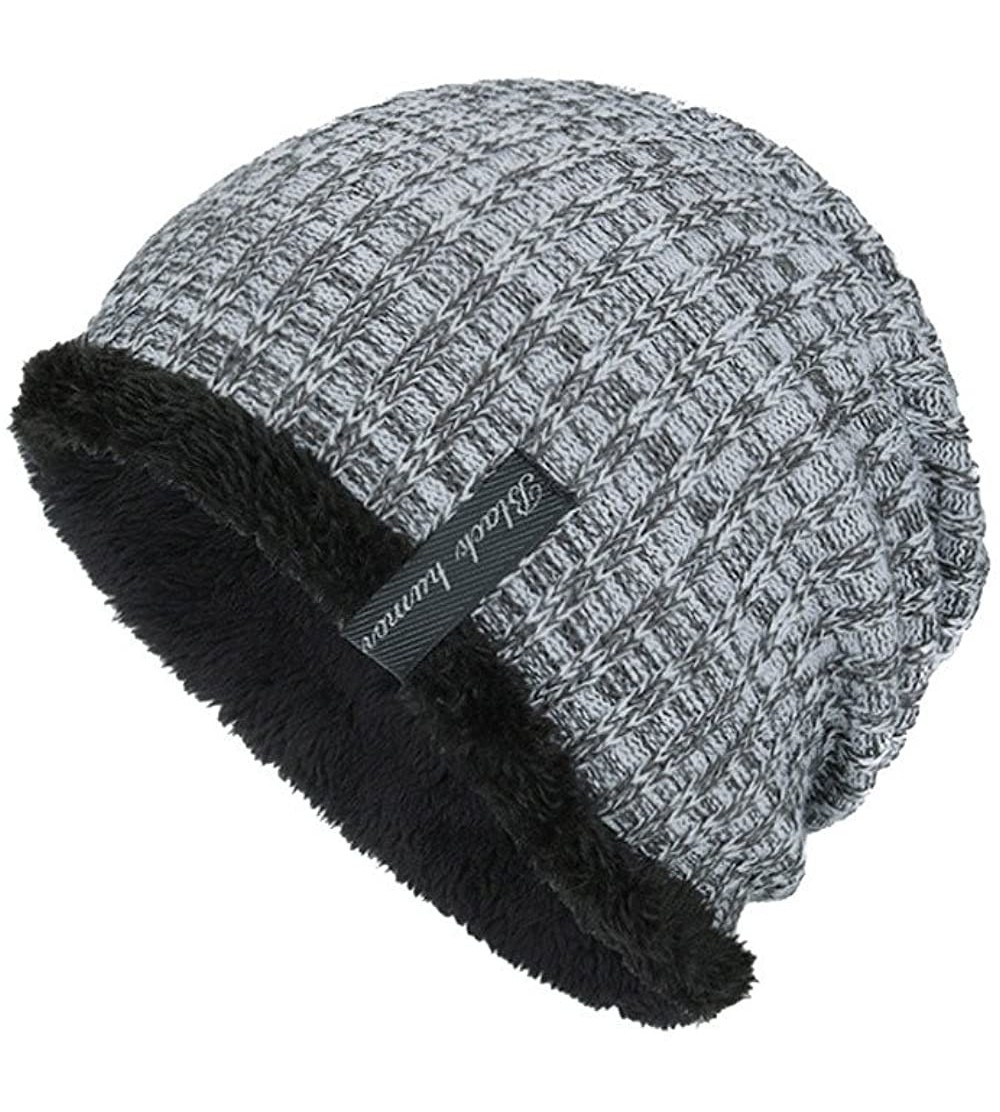 Skullies & Beanies Unisex Knit Cap Hedging Head Hat Beanie Cap Warm Outdoor Fashion Beret - Gray - CW18I9KWOLY $9.49