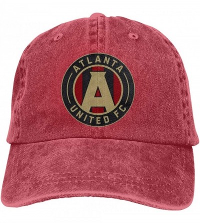 Baseball Caps Hip Hop Atlanta United Racer Adjustable Cowboy Cap Denim Snapback Hat for Women Men - Red - CR18R8XEL3D $14.93