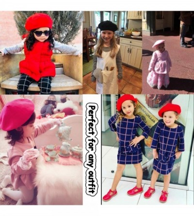 Berets French Wool Berets Hat Classic Fashion Warm Beanie Cap for Girls - Black - C312N4QMPUG $8.09