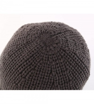 Skullies & Beanies Men's Outdoor Newsboy Hat Winter Warm Thick Knit Beanie Cap with Visor - Gray - C8187K6O0C8 $13.43