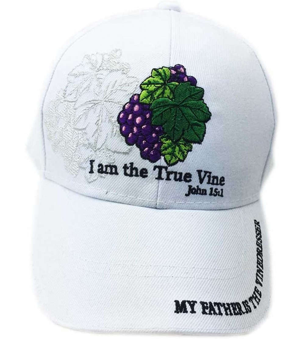Baseball Caps Christian Bible Verse I Am The True Vine Baseball Cap Hat - White - C417X0OHWCC $17.29