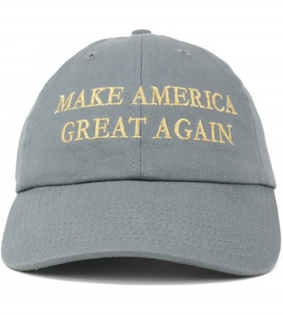 Baseball Caps Made in USA Donald Trump Soft Cotton Cap - Make America Great Again Embroidered - Charcoal With Metallic Gold -...