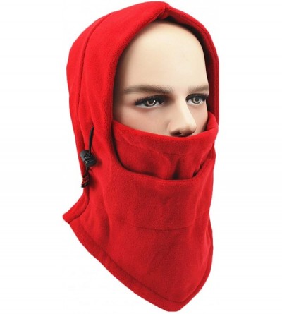 Balaclavas Balaclava Windproof Ski Face Mask Warm Fleece Ear-Flap Winter Hats Hoodie MK9 - Red - CQ18LD4WIH8 $9.58