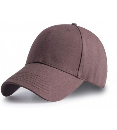 Baseball Caps Baseball Cap Men Women Cotton Dad Hat Adjustable Trucker Hat Solid Color Sports Visor Hats - Brown - CP18QADHGL...