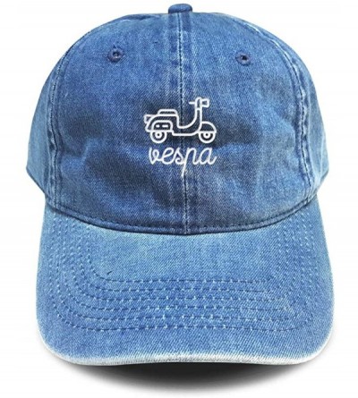 Baseball Caps Vespa Baseball Cap Embroidered Dad Hats Unisex Size Adjustable Strap Back Soft Cotton - Denim - C918XK0R3QR $41.55