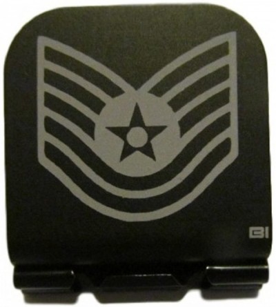 Baseball Caps US Air Force Technical Sergeant Stripes Laser Etched Hat Clip Black - CN17YK25KY4 $29.65