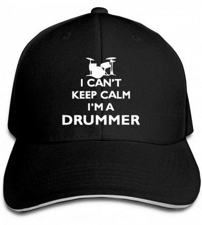 Skullies & Beanies I Can't Keep Calm I'm A Drummer-1 Outdoor Snapback Sandwich Cap Adjustable Baseball Hat Plain Cap Black - ...