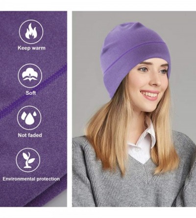 Skullies & Beanies Warm Beanie Hat Soft Skull Cap Stretchy Helmet Liners Unisex Various Styles - Purple - CQ18Y58UL36 $8.86