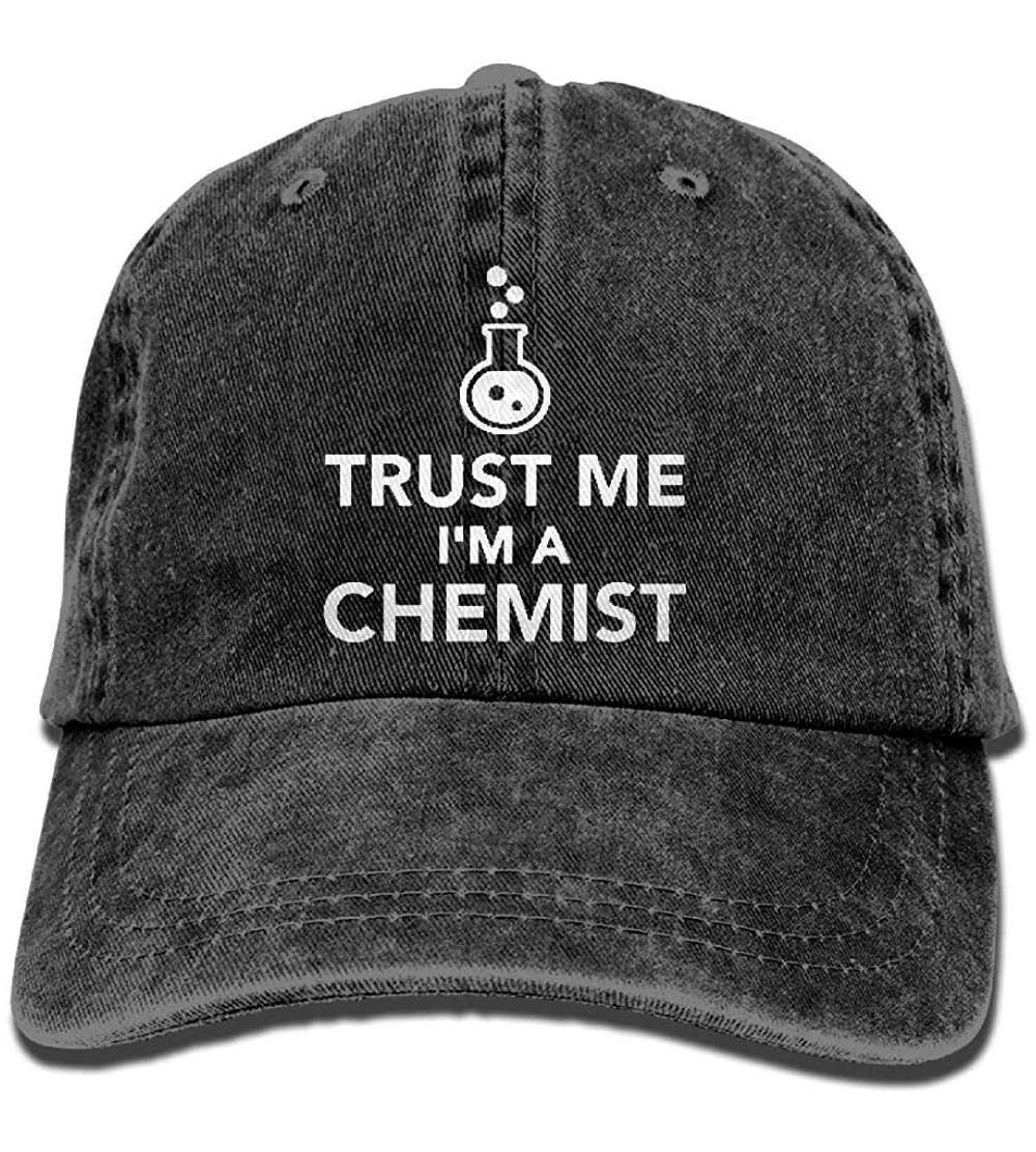 Baseball Caps Unisex Baseball Cap Denim Fabric Hat Trust Me I'm A Chemist Adjustable Snapback Topee - Black - C818KS4O5NU $31.92