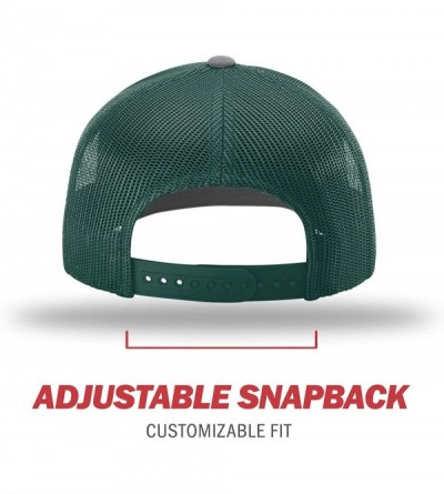 Baseball Caps Richardson Unisex 112 Trucker Adjustable Snapback Baseball Cap- Split Heather Grey/Dark Green- One Size Fits Mo...
