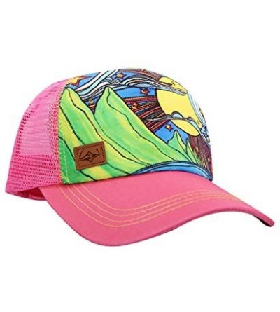 Baseball Caps Trucker Hats for Women - Snapback Woman Caps in Lively Colors - Makana - Fuchsia - C718Y933MQA $52.79