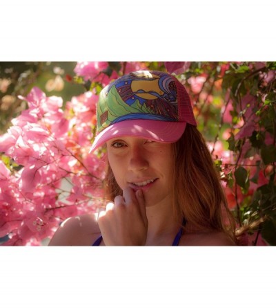 Baseball Caps Trucker Hats for Women - Snapback Woman Caps in Lively Colors - Makana - Fuchsia - C718Y933MQA $24.32