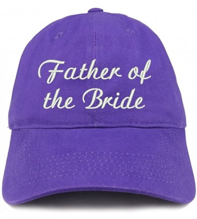 Baseball Caps Father of The Bride Embroidered Wedding Party Brushed Cotton Cap - Purple - C918CSDDHZ9 $32.80