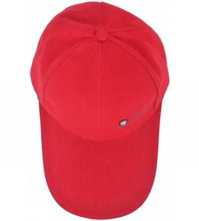 Baseball Caps Unisex Long Brim Baseball Cap Cotton Adjustable Sun Hat Large Visor Anti-UV for Outdoor Sports - Red - C618EZT2...