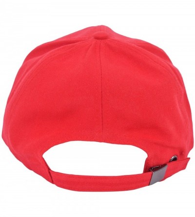 Baseball Caps Unisex Long Brim Baseball Cap Cotton Adjustable Sun Hat Large Visor Anti-UV for Outdoor Sports - Red - C618EZT2...