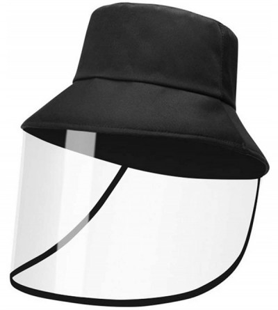 Bucket Hats Womens Mens Cotton Travel Bucket Beach Sun Hat Outdoor Cap - Black - C019706YWT0 $16.67