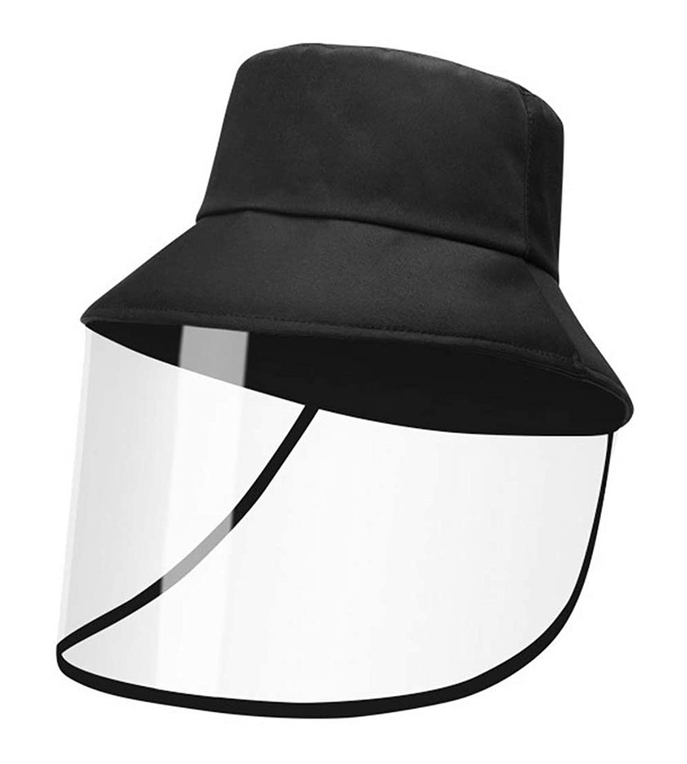 Bucket Hats Womens Mens Cotton Travel Bucket Beach Sun Hat Outdoor Cap - Black - C019706YWT0 $16.67