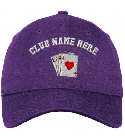Baseball Caps Custom Low Profile Soft Hat Game Poker Cards As Logo Embroidery Club Cotton - Purple - CH18QXHKWQQ $25.85