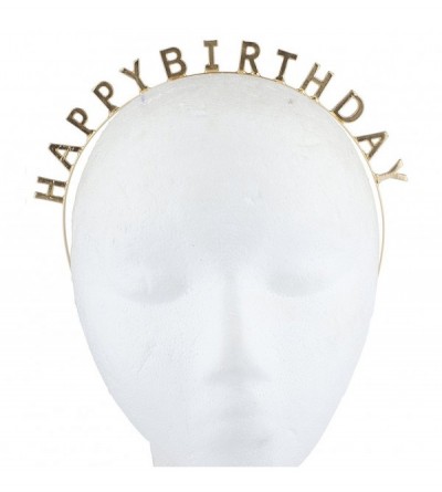 Headbands Gold Tone Happy Birthday Bday Festive Party Favor Headband - CH187C39EH8 $12.35
