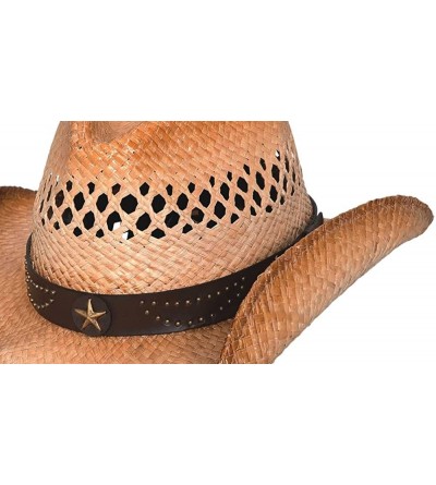 Cowboy Hats Alanreed - Raffia Straw Cowboy Hat - C511FLHY97J $36.58