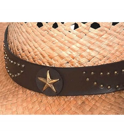 Cowboy Hats Alanreed - Raffia Straw Cowboy Hat - C511FLHY97J $36.58