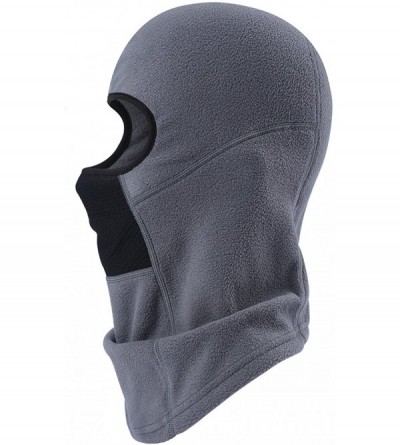 Balaclavas Balaclave Fleece Windproof Ski Mask Face Mask Tactical Hood Neck Warmer - Cationic Fleece-grey - CE189YRHTHE $9.61