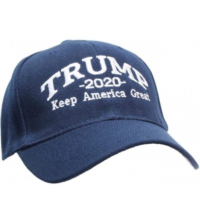 Baseball Caps Adult Embroidered Trump 2020 Keep America Great Campaign Cap - Navy W/White Thread - CR18HD6GQQ7 $10.94