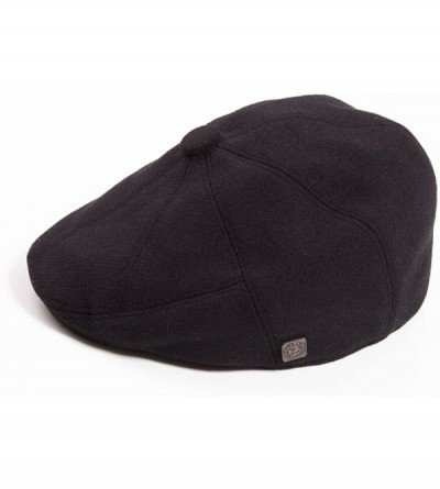 Newsboy Caps Mens Fitted Gatsby Winter Wool Cap - Black - CF12MZSCG79 $60.27
